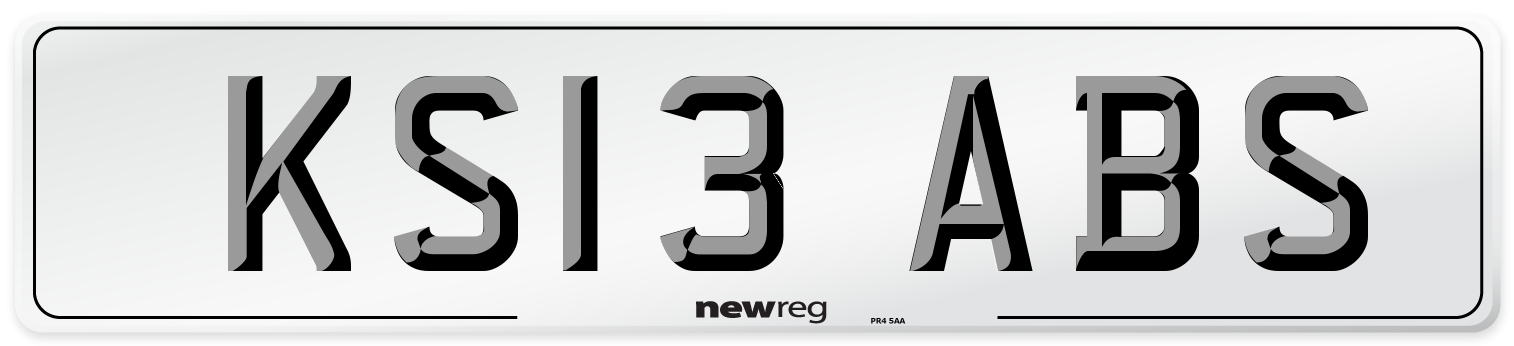KS13 ABS Number Plate from New Reg